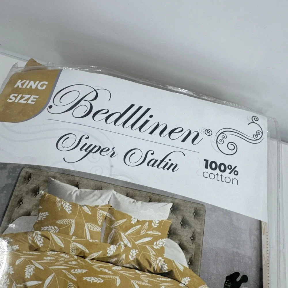 Bedllinen King Size‎ 100% Cotton Super Satin 3 Piece Set New